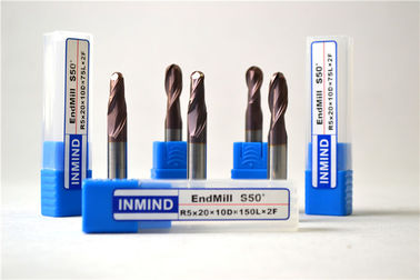 CNC Tapered বল নাক শেষ চাকি TiAlN কারবাইড কপার জন্য কাটন সরঞ্জাম লেপা