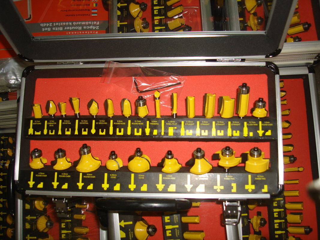 যে সকল TC-024A হাত রাউটার মেশিন পার্টস 24pcs TCT রাউটার বিট কাঠের জন্য সেট